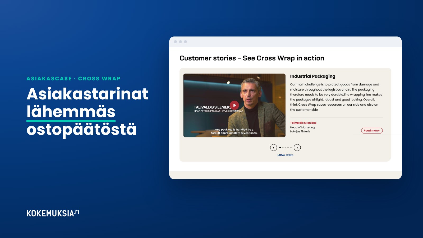 Cross Wrap tuo kansainväliset asiakastarinat lähemmäs ostopäätöstä